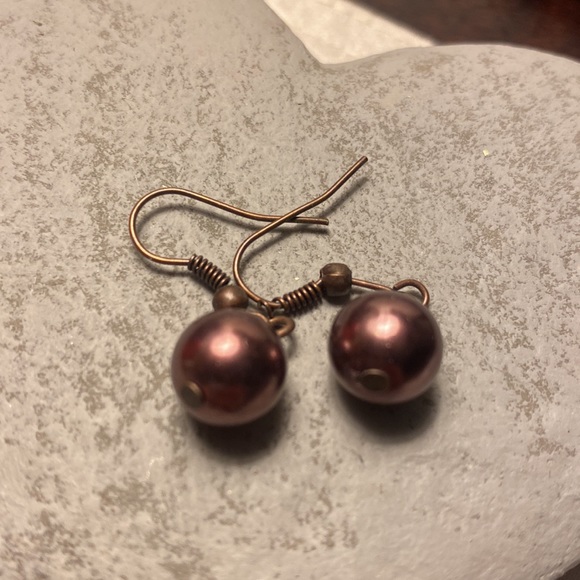 Detailed bronze & white beaded dangle earrings - 1 pr of each - Chicos - Picture 3 of 3